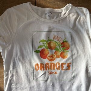 J. Crew White Tee with Orange Graphic